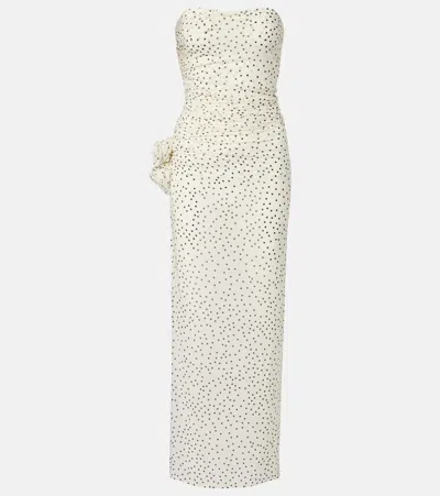 Magda Butrym Floral-appliqué Polka-dot Maxi Dress