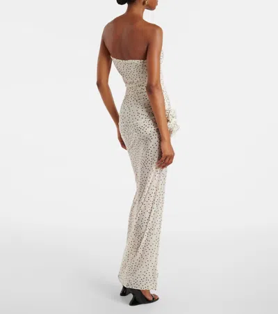 Magda Butrym Floral-appliqué Polka-dot Maxi Dress