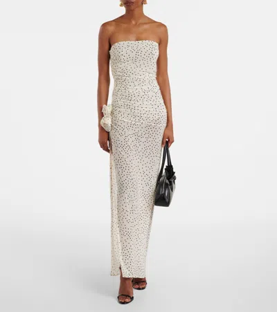 Magda Butrym Floral-appliqué Polka-dot Maxi Dress