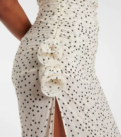 Magda Butrym Floral-appliqué Polka-dot Maxi Dress