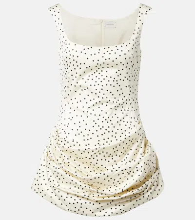 Magda Butrym Polka-dot Ruched Cotton Minidress
