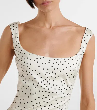 Magda Butrym Polka-dot Ruched Cotton Minidress