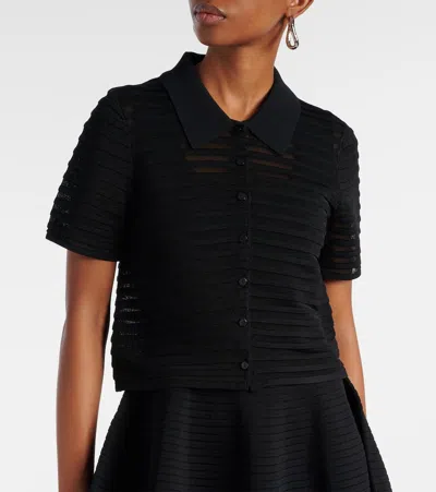 Simkhai Larken Short Sleeve Cardigan In Black In Black