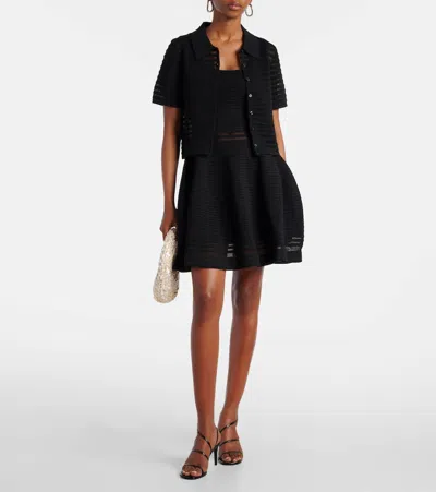 Simkhai Larken Short Sleeve Cardigan In Black In Black