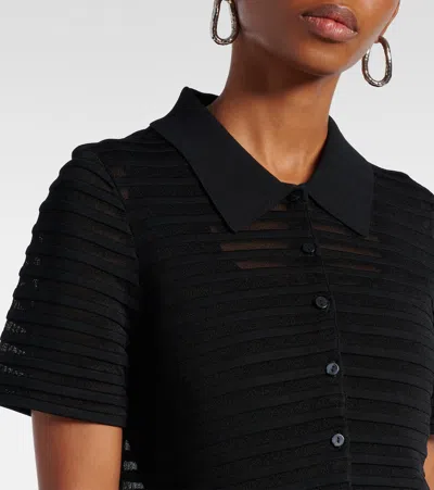 Simkhai Larken Short Sleeve Cardigan In Black In Black