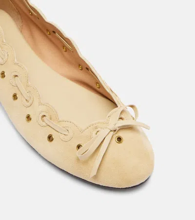 Isabel Marant Balfy Bow-detail Suede Ballet Flats