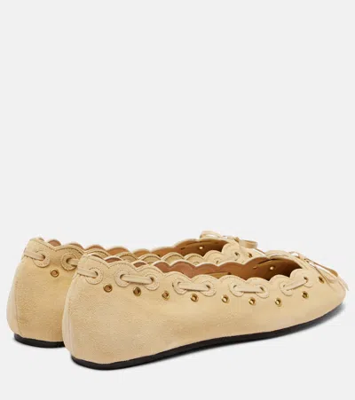 Isabel Marant Balfy Bow-detail Suede Ballet Flats