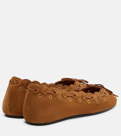 Isabel Marant Balfy Bow-detail Suede Ballet Flats