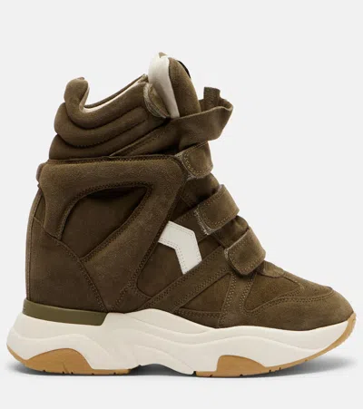 Isabel Marant Balskee Suede High-top Platform Sneakers