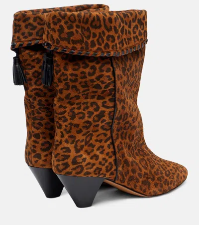 Isabel Marant Dalby 55 Leopard-print Suede Ankle Boots
