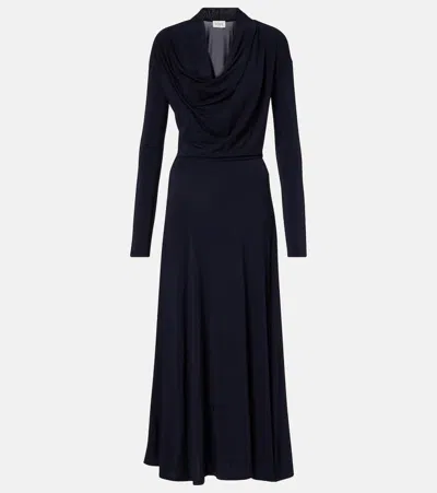 Tove Eadan Draped Jersey Midi Dress In Black