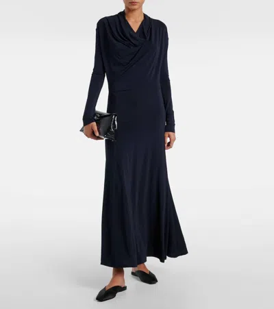 Tove Eadan Draped Jersey Midi Dress In Black