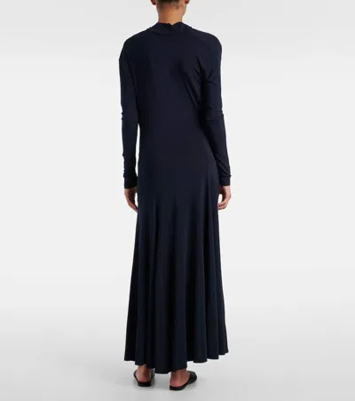 Tove Eadan Draped Jersey Midi Dress In Black