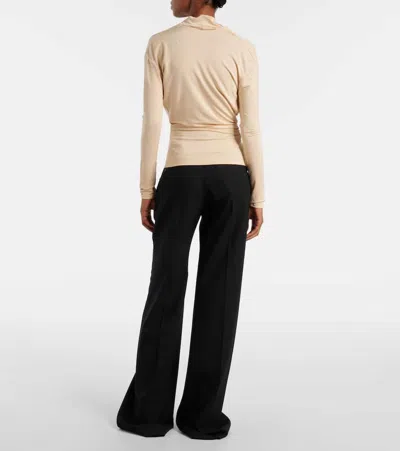 Tove Fina Draped Stretch-jersey Top In Nude