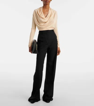 Tove Fina Draped Stretch-jersey Top In Nude