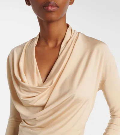 Tove Fina Draped Stretch-jersey Top In Nude
