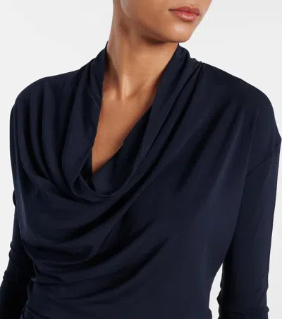 Tove Fina Draped Jersey Top In Black