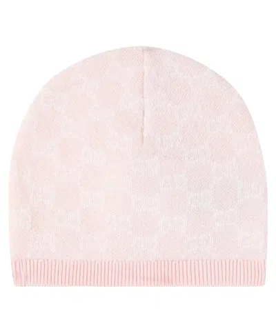 Gucci Baby Ribbed-knit Wool Beanie In Pink