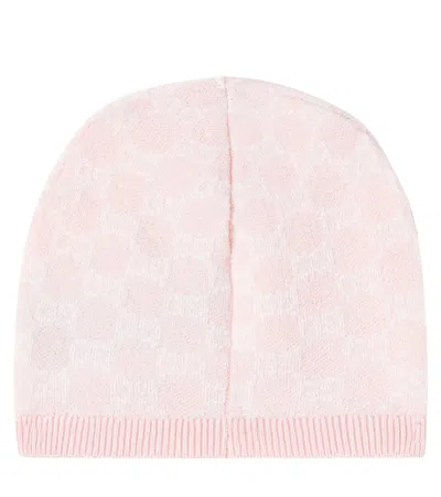 Gucci Baby Ribbed-knit Wool Beanie In Pink