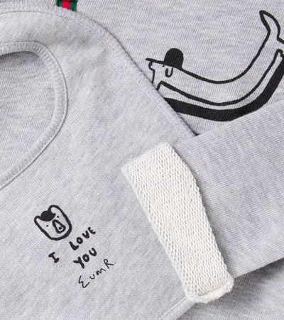Gucci X Euan Roberts Baby Cotton Jersey Onesie And Bib Set