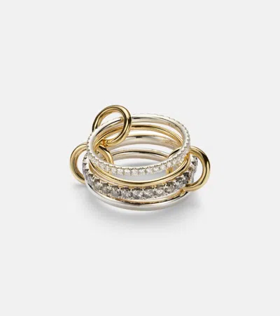 Spinelli Kilcollin Arla Sterling Silver And 18kt Yellow Gold Ring With Diamonds