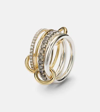 Spinelli Kilcollin Arla Sterling Silver And 18kt Yellow Gold Ring With Diamonds