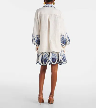 Agua By Agua Bendita Abadía Wild Floral Linen Blouse