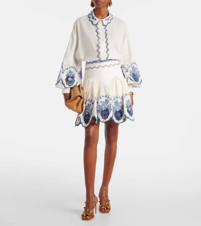 Agua By Agua Bendita Abadía Wild Floral Linen Blouse