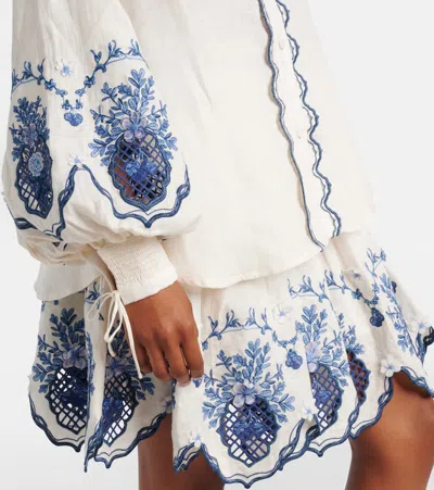 Agua By Agua Bendita Abadía Wild Floral Linen Blouse