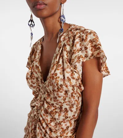Isabel Marant Lonea Gathered Printed Top