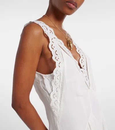 Isabel Marant Freda Broderie Anglaise-trimmed Crepe Maxi Dress In White
