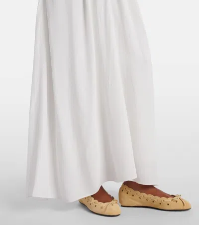 Isabel Marant Freda Broderie Anglaise-trimmed Crepe Maxi Dress In White