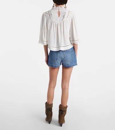 Isabel Marant Frany Broderie Anglaise Crêpe Top In White