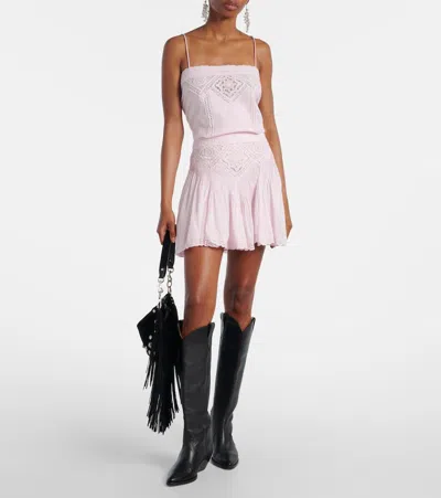 Isabel Marant Étoile Lace-trimmed Cotton Miniskirt