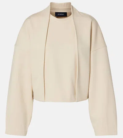Sportmax Minnie Cotton-blend Jersey Sweatshirt In Neutral