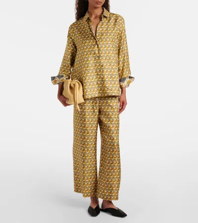 S Max Mara Printed Reversible Silk Shirt