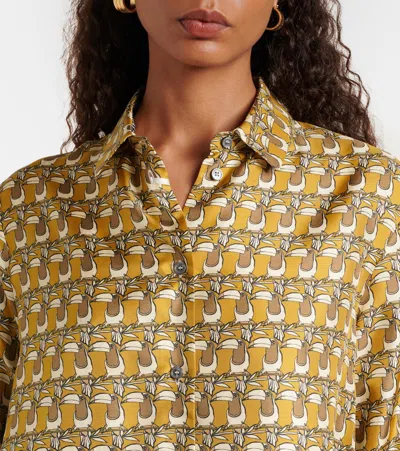 S Max Mara Printed Reversible Silk Shirt