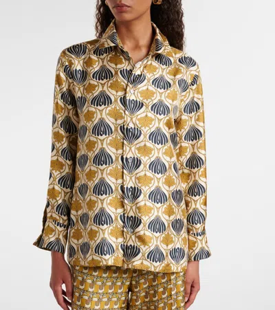 S Max Mara Printed Reversible Silk Shirt
