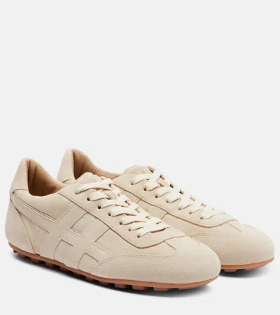Hogan Rounded Nappa Leather Sneakers With Elevated Profile
