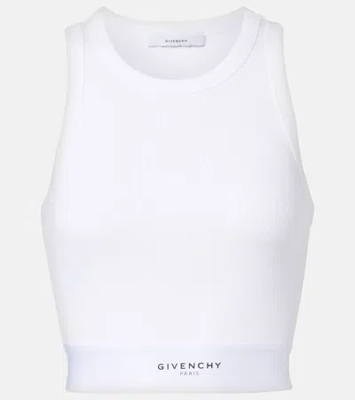 Givenchy Cropped Tank Top In Cotton With Band Clothing