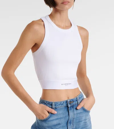 Givenchy Cropped Tank Top In Cotton With Band Clothing