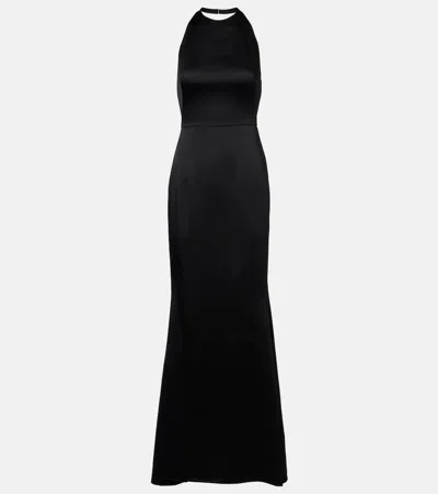 Givenchy Open-back Crêpe And Satin Gown In Black