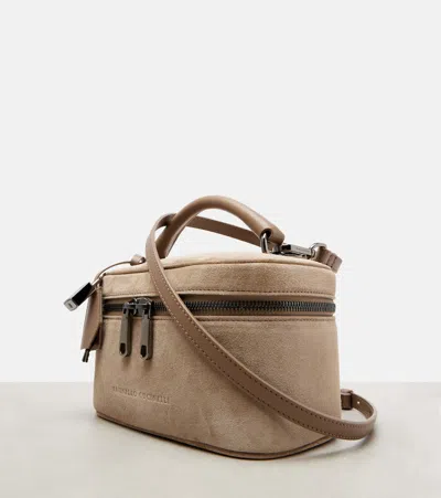 Brunello Cucinelli Sartorial Icon Small Suede Tote Bag