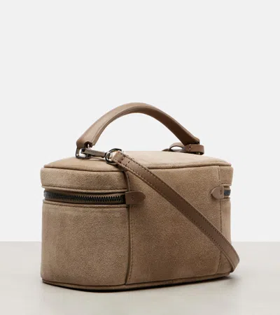 Brunello Cucinelli Sartorial Icon Small Suede Tote Bag