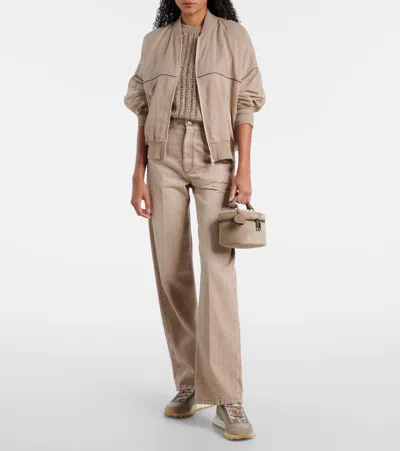 Brunello Cucinelli Sartorial Icon Small Suede Tote Bag