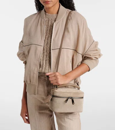 Brunello Cucinelli Sartorial Icon Small Suede Tote Bag