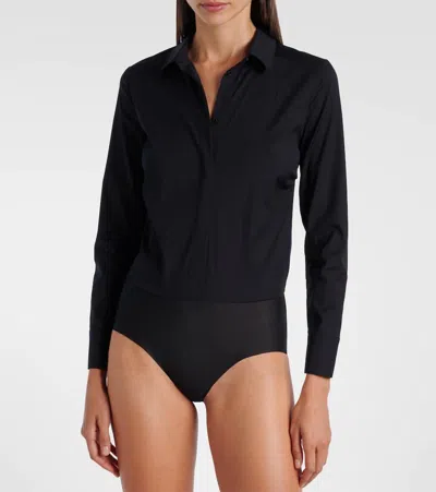 Wolford Cotton-blend Poplin Bodysuit