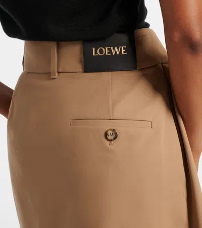Loewe Draped Cotton Midi Skirt