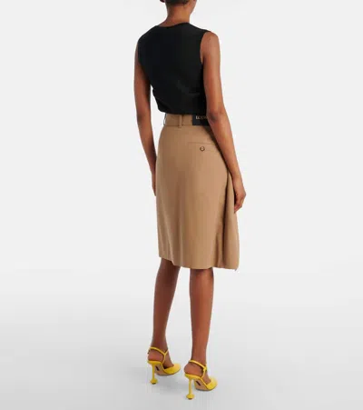 Loewe Draped Cotton Midi Skirt