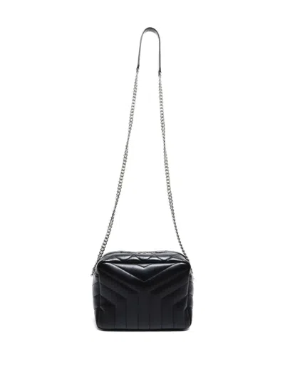 Pre-owned Saint Laurent 2010-2014 Quilted Leather Crossbody Bag In Black